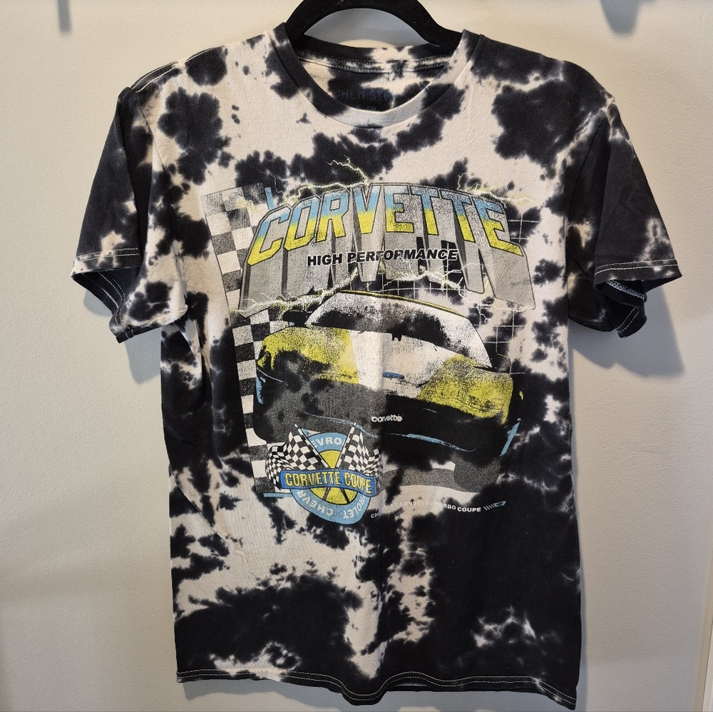 Corvette Tie-Dye T-Shirt - Black and White